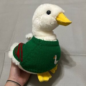 Macys 2008 10" Aflac Duck Green Sweater Plush Stuffed Animal No Hat